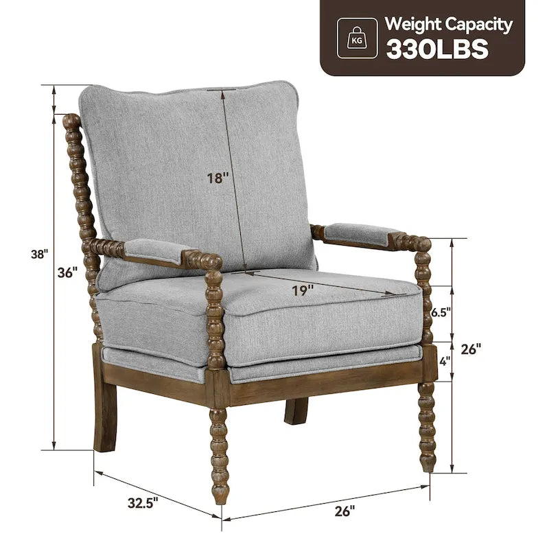 Morden Fort Modern Spindle Chair, Accent Chair for Livingroom