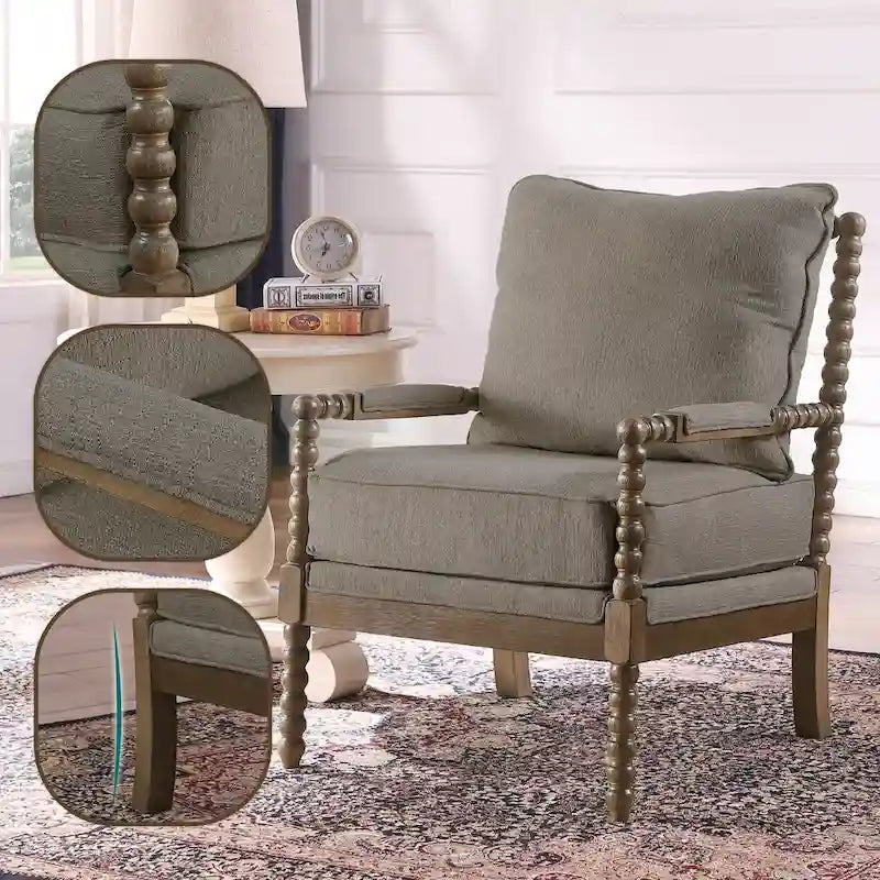 Morden Fort Modern Spindle Chair, Accent Chair for Livingroom