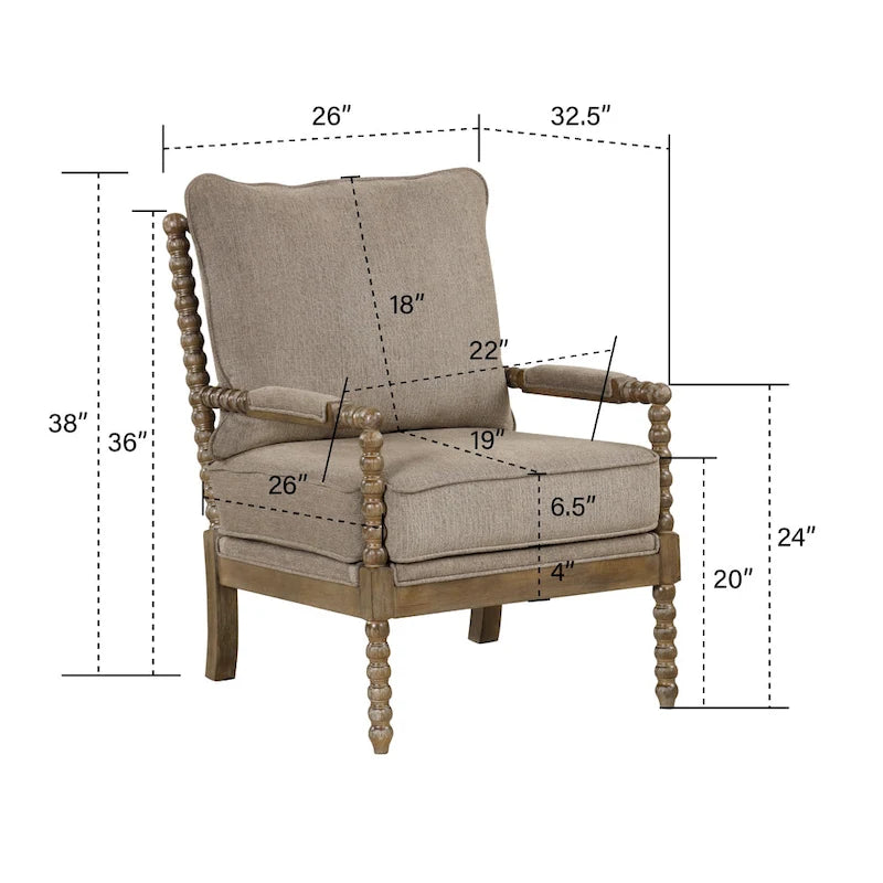 Morden Fort Modern Spindle Chair, Accent Chair for Livingroom