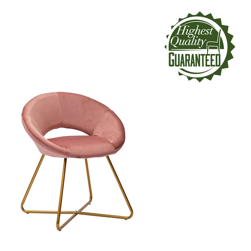 Porthos Home Reine Leisure Accent Chair, Velvet Upholstery, Gold Legs
