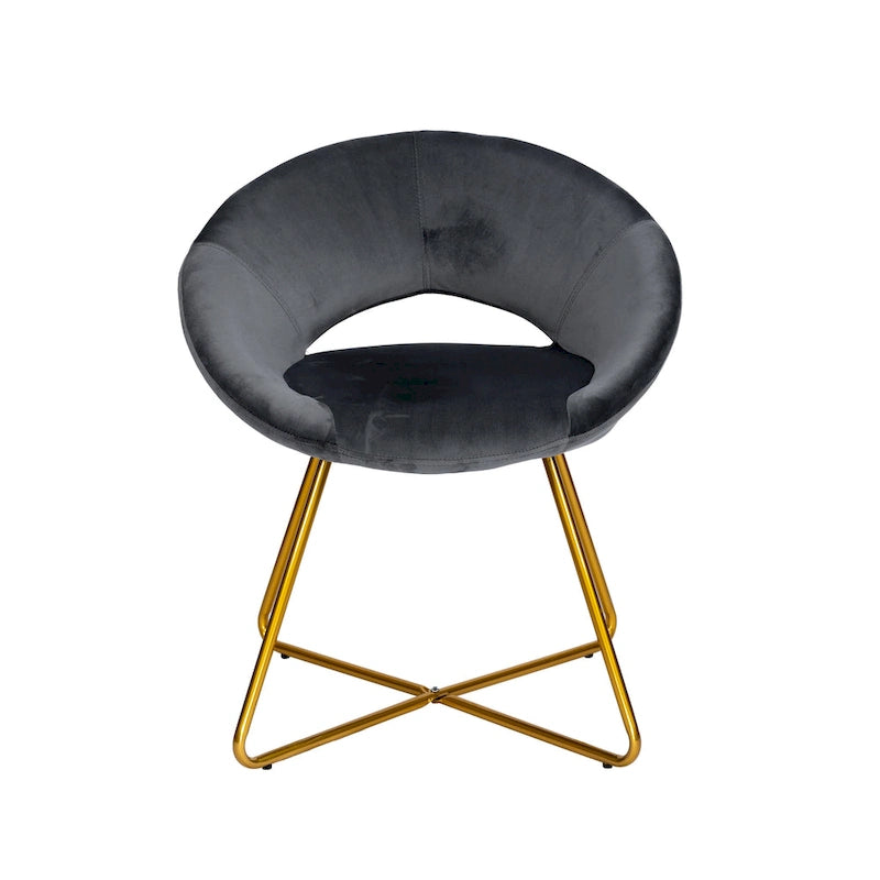 Porthos Home Reine Leisure Accent Chair, Velvet Upholstery, Gold Legs