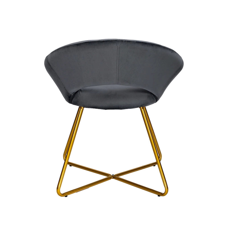 Porthos Home Reine Leisure Accent Chair, Velvet Upholstery, Gold Legs