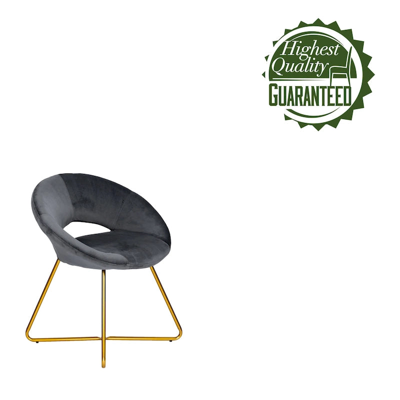 Porthos Home Reine Leisure Accent Chair, Velvet Upholstery, Gold Legs