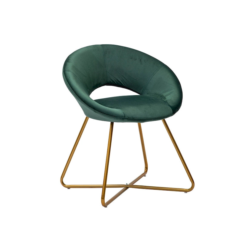 Porthos Home Reine Leisure Accent Chair, Velvet Upholstery, Gold Legs