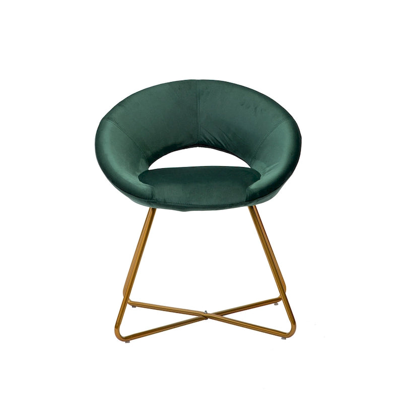 Porthos Home Reine Leisure Accent Chair, Velvet Upholstery, Gold Legs