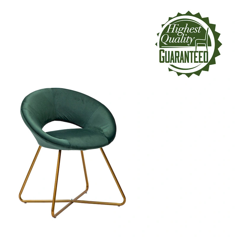 Porthos Home Reine Leisure Accent Chair, Velvet Upholstery, Gold Legs