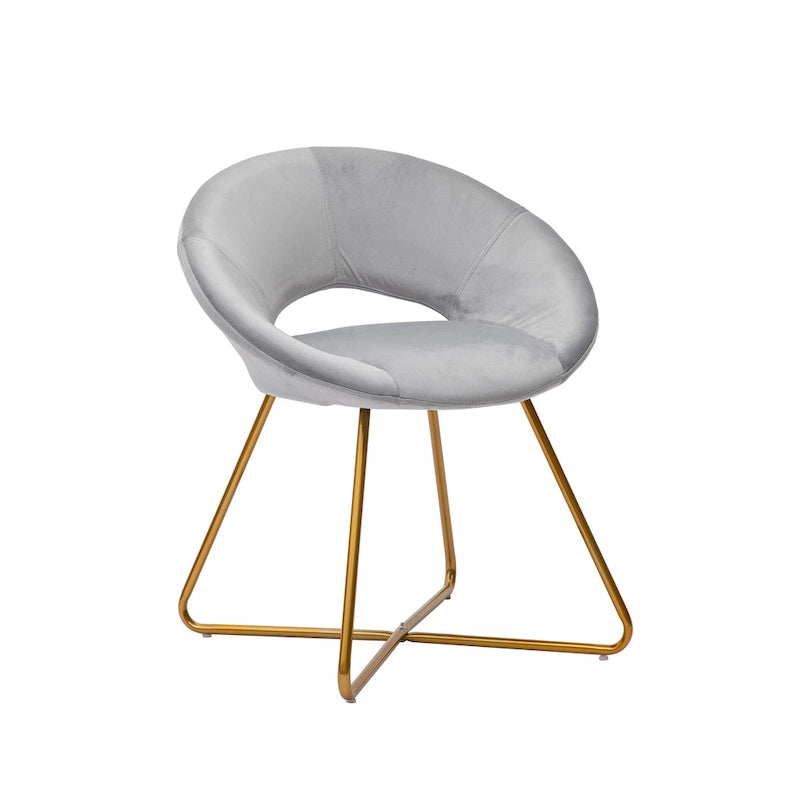 Porthos Home Reine Leisure Accent Chair, Velvet Upholstery, Gold Legs