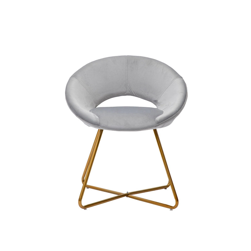 Porthos Home Reine Leisure Accent Chair, Velvet Upholstery, Gold Legs