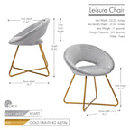 Porthos Home Reine Leisure Accent Chair, Velvet Upholstery, Gold Legs