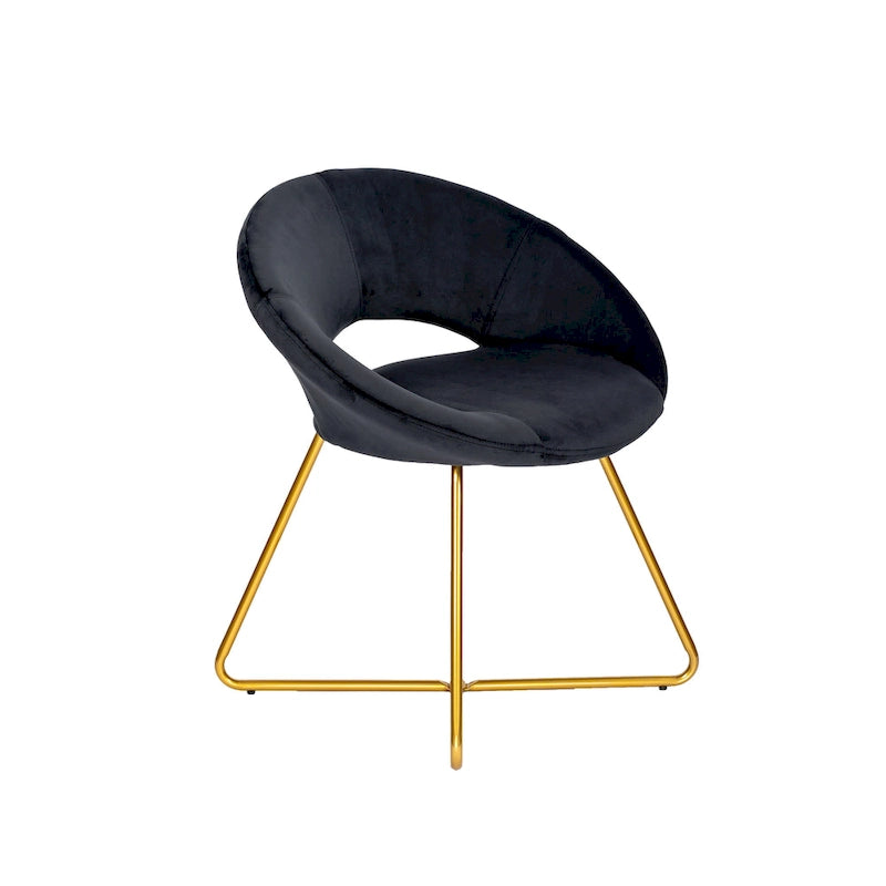 Porthos Home Reine Leisure Accent Chair, Velvet Upholstery, Gold Legs