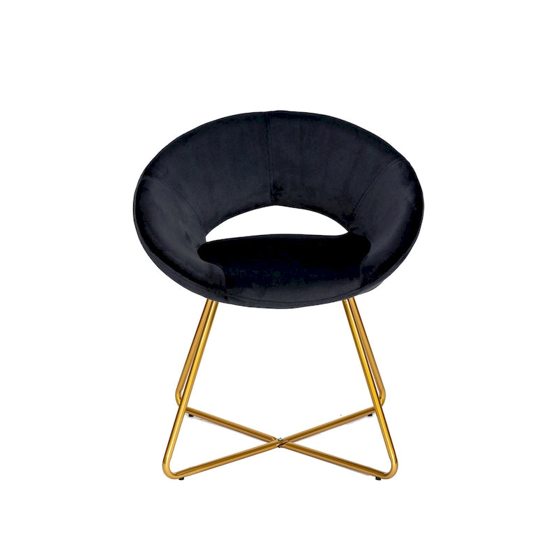 Porthos Home Reine Leisure Accent Chair, Velvet Upholstery, Gold Legs