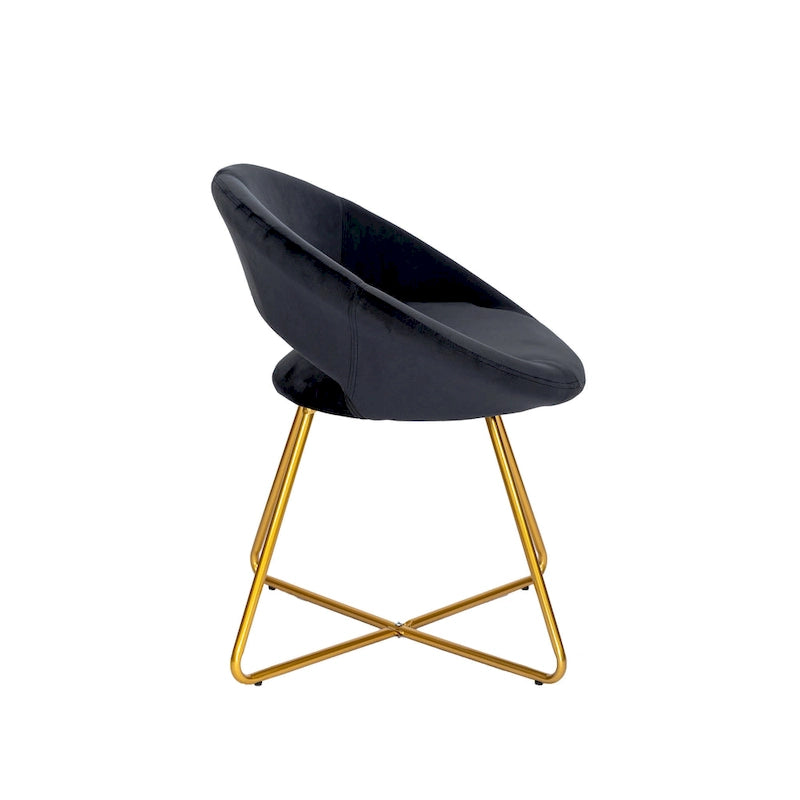 Porthos Home Reine Leisure Accent Chair, Velvet Upholstery, Gold Legs