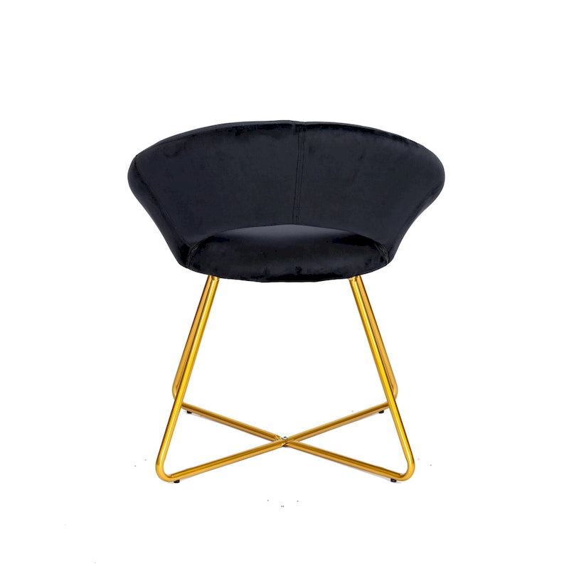 Porthos Home Reine Leisure Accent Chair, Velvet Upholstery, Gold Legs