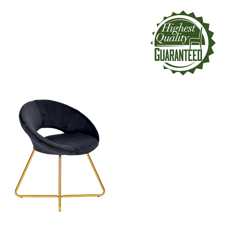 Porthos Home Reine Leisure Accent Chair, Velvet Upholstery, Gold Legs