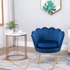 HOMCOM Eleganter Akzentstuhl aus Samtstoff/Freizeitsessel mit goldfarbenen Metallbeinen für das Wohnzimmer – 29.5 x 24.75 x 28.75