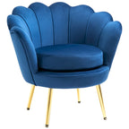 HOMCOM Eleganter Akzentstuhl aus Samtstoff/Freizeitsessel mit goldfarbenen Metallbeinen für das Wohnzimmer – 29.5 x 24.75 x 28.75