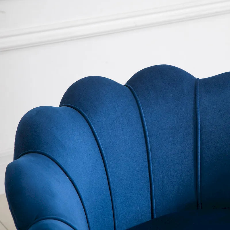 HOMCOM Eleganter Akzentstuhl aus Samtstoff/Freizeitsessel mit goldfarbenen Metallbeinen für das Wohnzimmer – 29.5 x 24.75 x 28.75