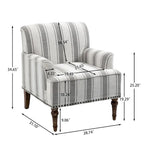 Modern Striped Accent Chairs with Arms