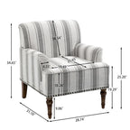 Modern Striped Accent Chairs with Arms