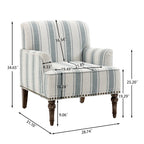 Modern Striped Accent Chairs with Arms