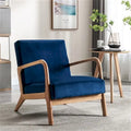 Kreindy moderner Mid-Century-Sessel aus Samt und Holz