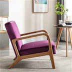 Kreindy moderner Mid-Century-Sessel aus Samt und Holz