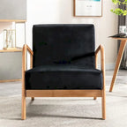 Kreindy moderner Mid-Century-Sessel aus Samt und Holz