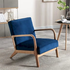 Kreindy moderner Mid-Century-Sessel aus Samt und Holz
