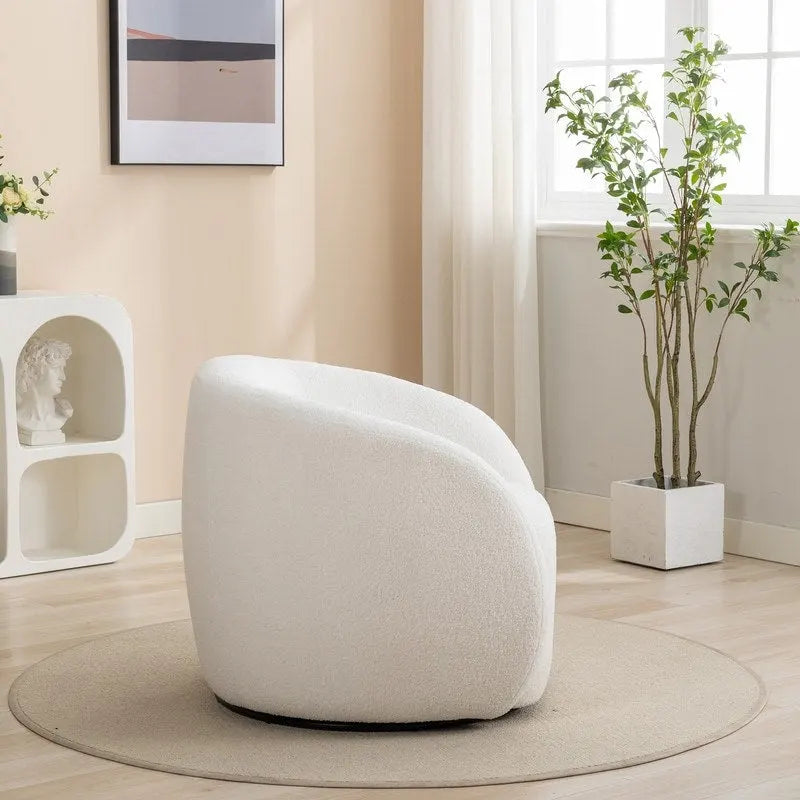 Poltrona d'accento girevole a 360 gradi SEYNAR, moderna e glamour, rivestita