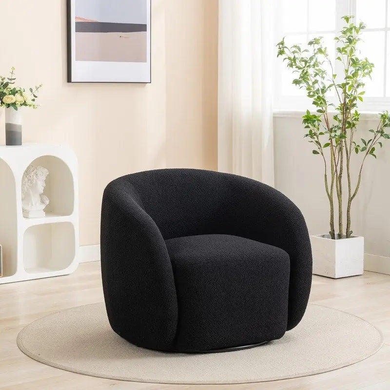 Poltrona d'accento girevole a 360 gradi SEYNAR, moderna e glamour, rivestita