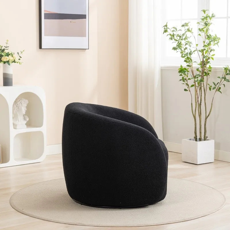 Poltrona d'accento girevole a 360 gradi SEYNAR, moderna e glamour, rivestita