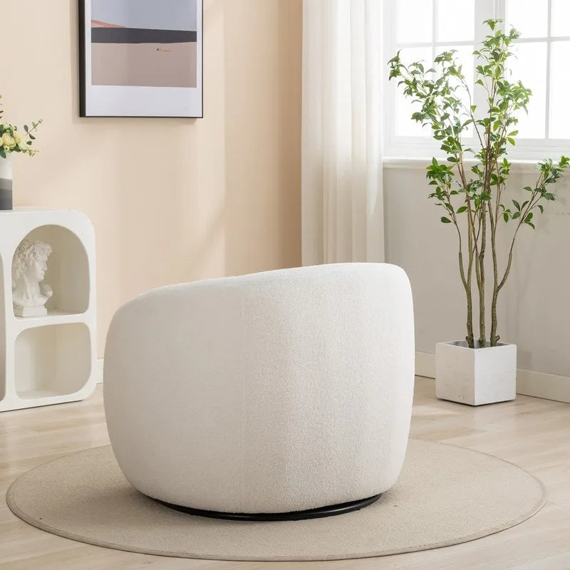 Poltrona d'accento girevole a 360 gradi SEYNAR, moderna e glamour, rivestita