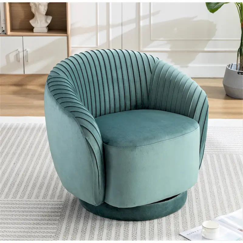 Sillón pequeño tipo barril giratorio de terciopelo Milvo
