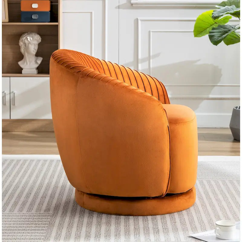Sillón pequeño tipo barril giratorio de terciopelo Milvo
