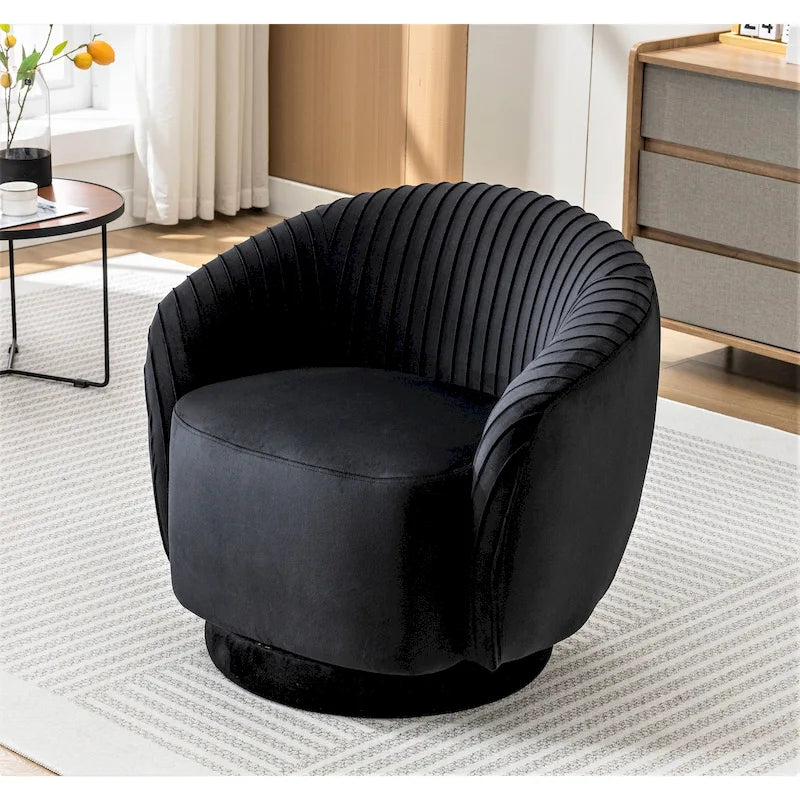 Small Milvo Velvet Swivel Barrel Chair