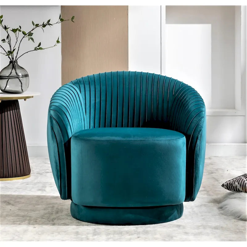 Small Milvo Velvet Swivel Barrel Chair
