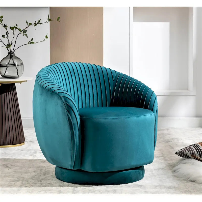 Small Milvo Velvet Swivel Barrel Chair