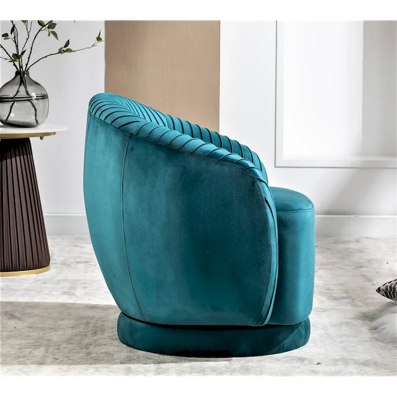 Small Milvo Velvet Swivel Barrel Chair