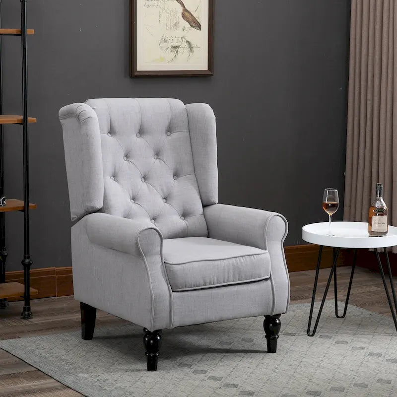 Sillón decorativo HOMCOM Copper Grove Guanta con patas de madera y tapizado acolchado