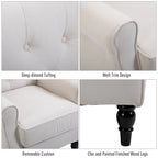HOMCOM Copper Grove Guanta Tufted Wood Leg Accent Chair