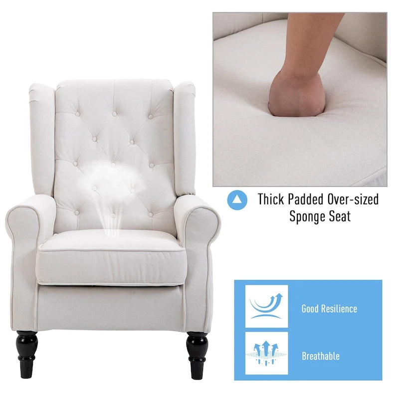HOMCOM Copper Grove Guanta Tufted Wood Leg Accent Chair