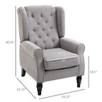 HOMCOM Copper Grove Guanta Tufted Wood Leg Accent Chair
