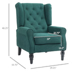 HOMCOM Copper Grove Guanta Tufted Wood Leg Accent Chair