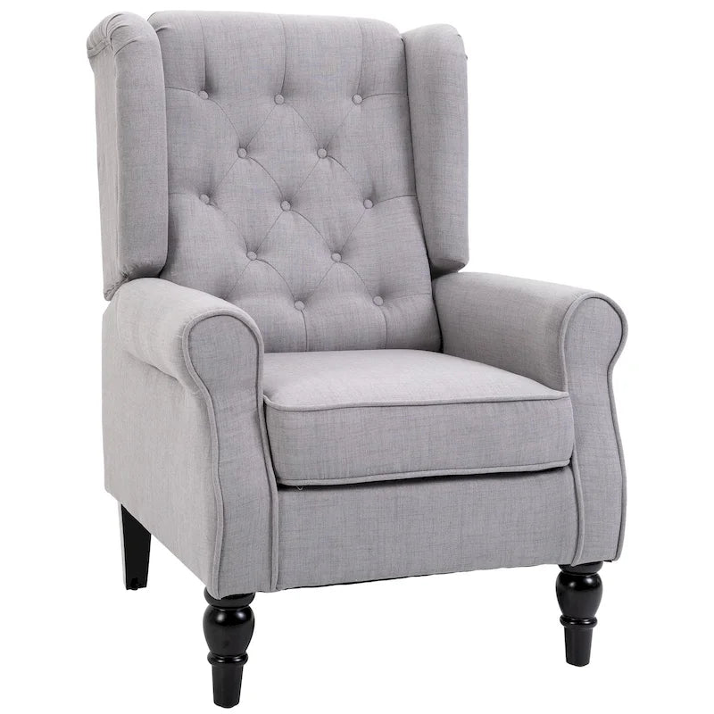 HOMCOM Copper Grove Guanta Tufted Wood Leg Accent Chair