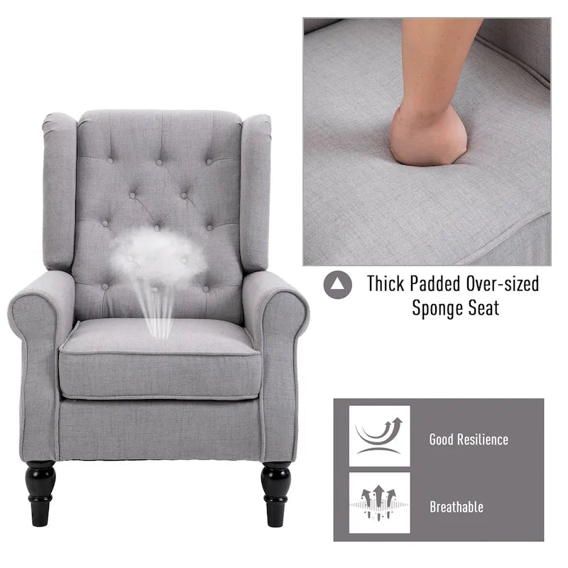 HOMCOM Copper Grove Guanta Tufted Wood Leg Accent Chair