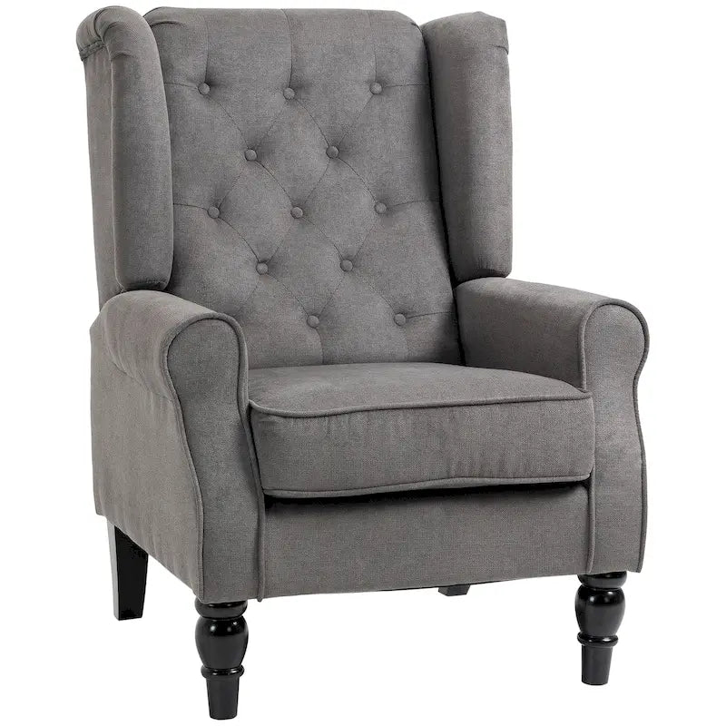 HOMCOM Copper Grove Guanta Tufted Wood Leg Accent Chair
