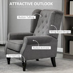 HOMCOM Copper Grove Guanta Tufted Wood Leg Accent Chair