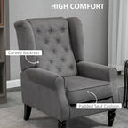 HOMCOM Copper Grove Guanta Tufted Wood Leg Accent Chair