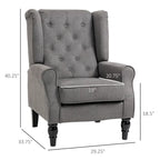 HOMCOM Copper Grove Guanta Tufted Wood Leg Accent Chair