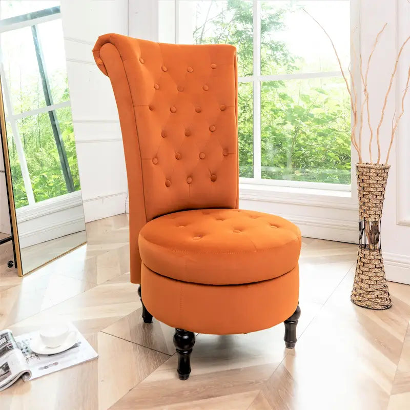 Silla de tocador de respaldo alto de terciopelo Gosser de US Pride Furniture, de 20 pulgadas de ancho
